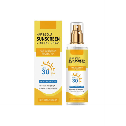 Spray protector solar para cabello y cuero cabelludo SPF 30, bruma ligera de amplio espectro, 100 ml