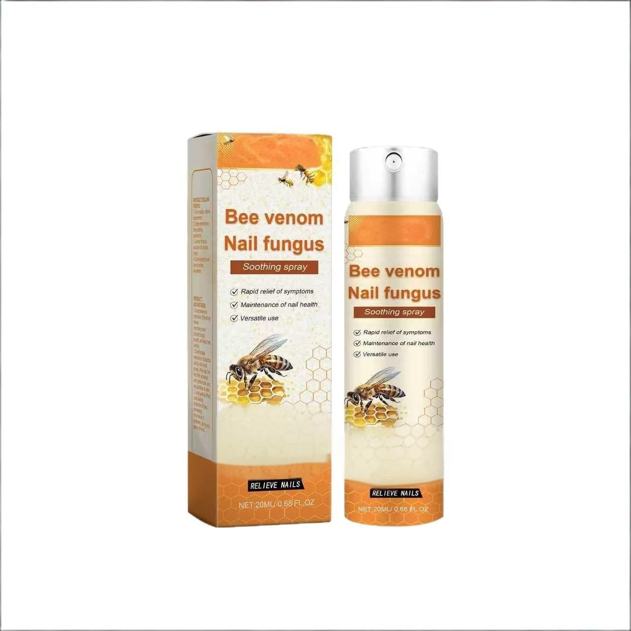 Spray para uñas con veneno de abeja para el cuidado de la apariencia de las uñas de los pies amarillas y ásperas, 20 ml