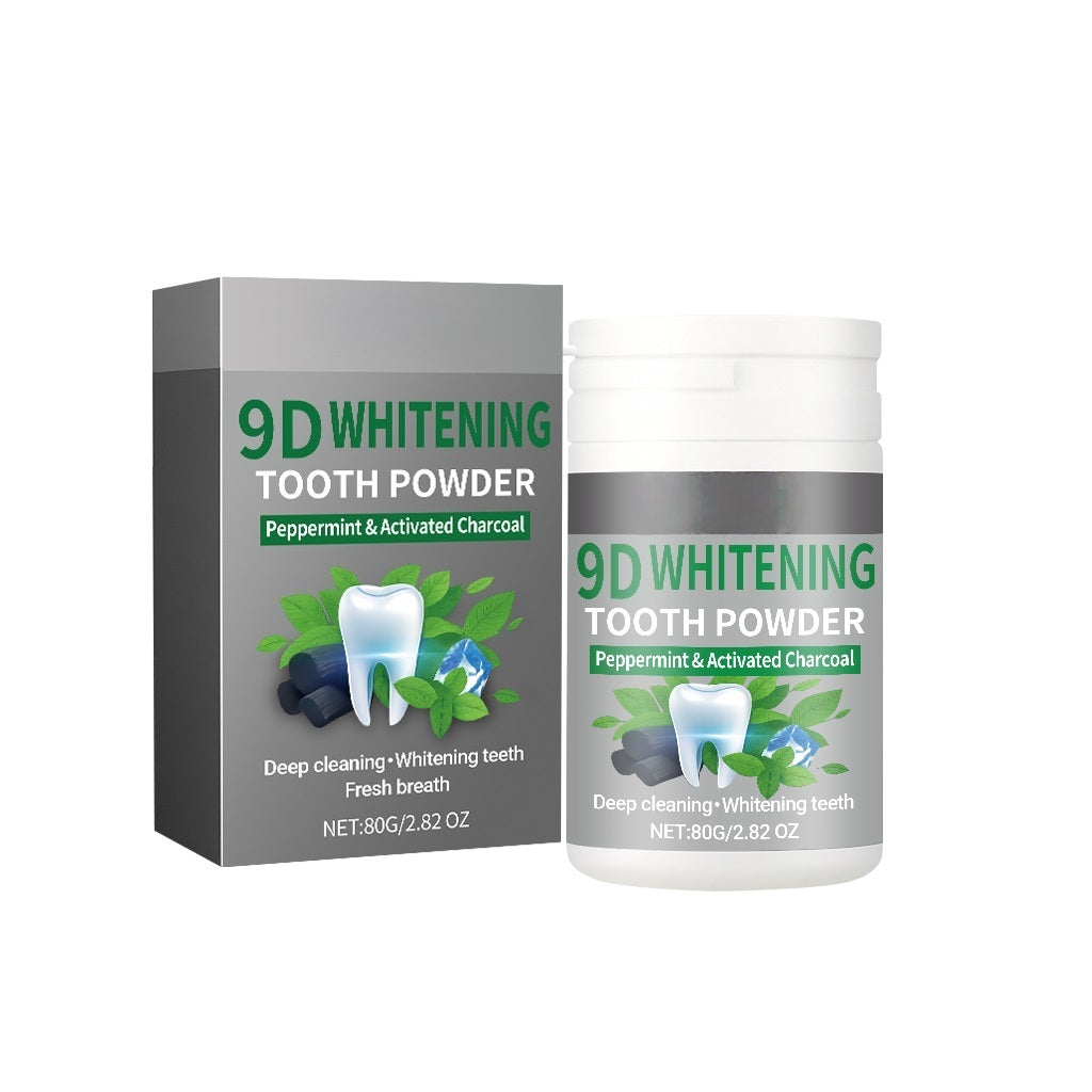 Polvo Blanqueador de Dientes con Carbón Activado 9D y Menta, 80g