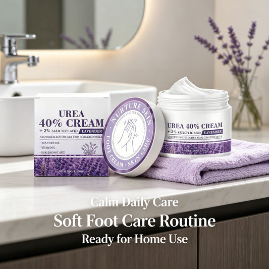 40% Urea Lavender Foot Cream with 2% Salicylic Acid for Dry Rough Heels, 100g