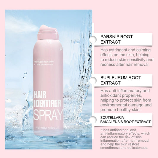 Pulverizador identificador de vello para rostro y cuerpo, bruma ligera preparatoria para la dermoabrasión, 100 ml